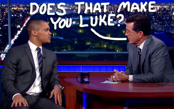 New 'Daily Show' Host Trevor Noah Tells Stephen Colbert About Jon Stewart's