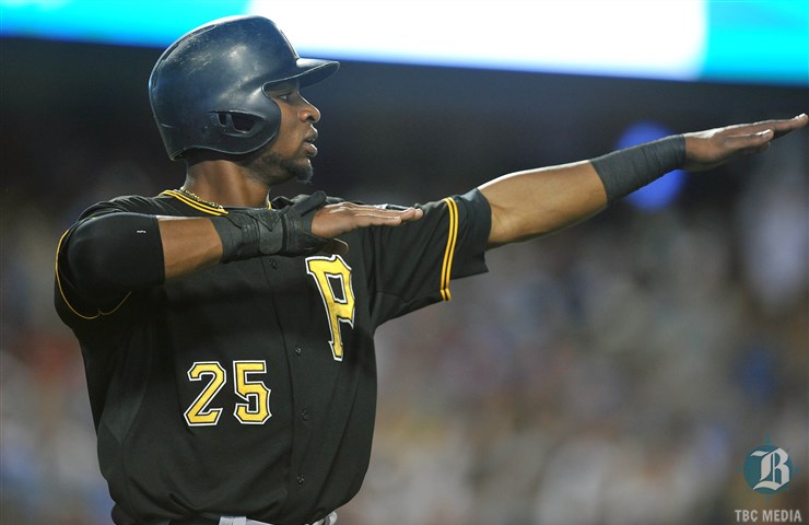 USA Today Sports   Pirates right fielder Gregory Polanco reacts after scoring a run in the eighth inning against the Dodgers at Dodger Stadium