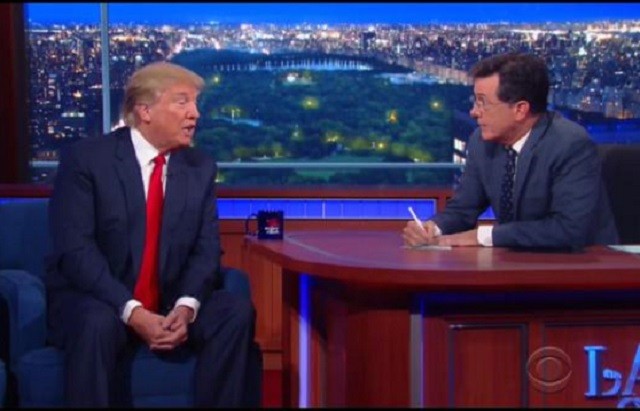 On Colbert, Trump Says He's Done With 'Birther' Talk