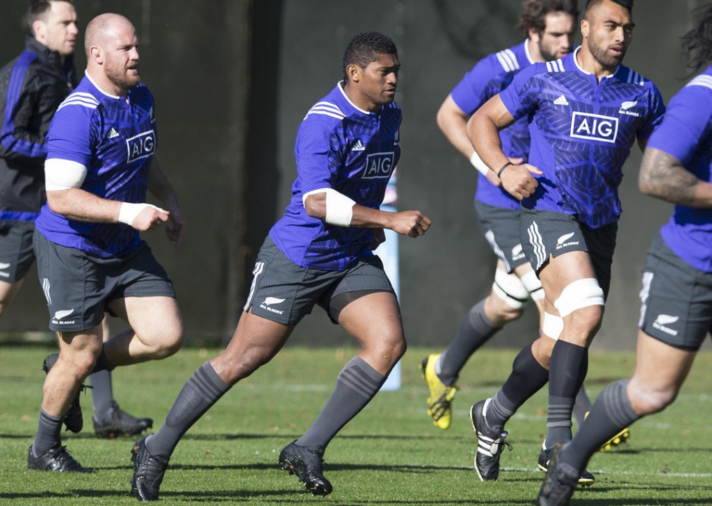 Waisake Naholo during the All Blacks team training session in Cardiff