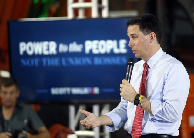 Walker Zings Clinton On Twitter Over Unions