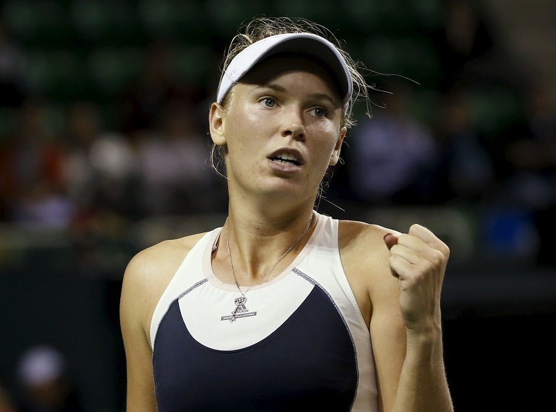 Caroline Wozniacki reacts after winning a point against Angelique Kerber during their Pan Pacific Open singles quarter-finals match in Tokyo Japan. – Reuters pic