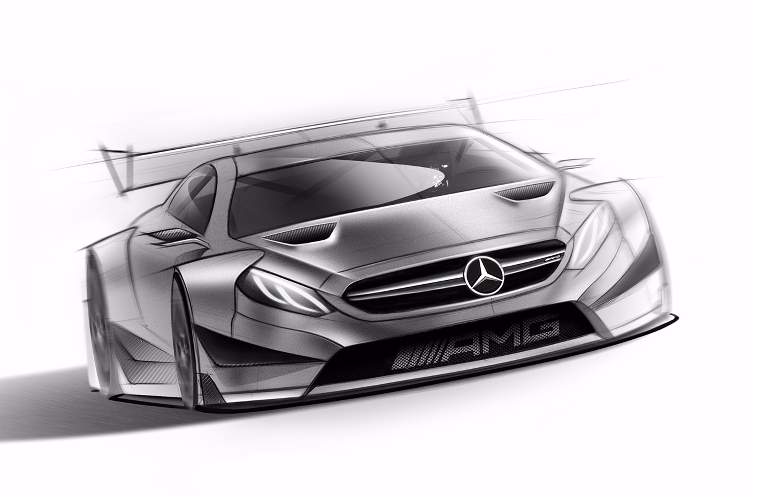 The 2016 Mercedes-AMG DTM entry based on the C 63 Coupe front three-quarter view