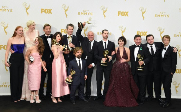 AFP  File  Valerie Macon The cast and crew of 'Game of Thrones&#039 pose in the Press Room during the 67th Emmy Awards