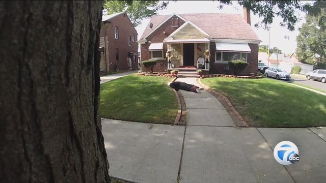 A Detroit woman's Halloween decorations have some people wondering if they include a real dead body.                      WXYZ