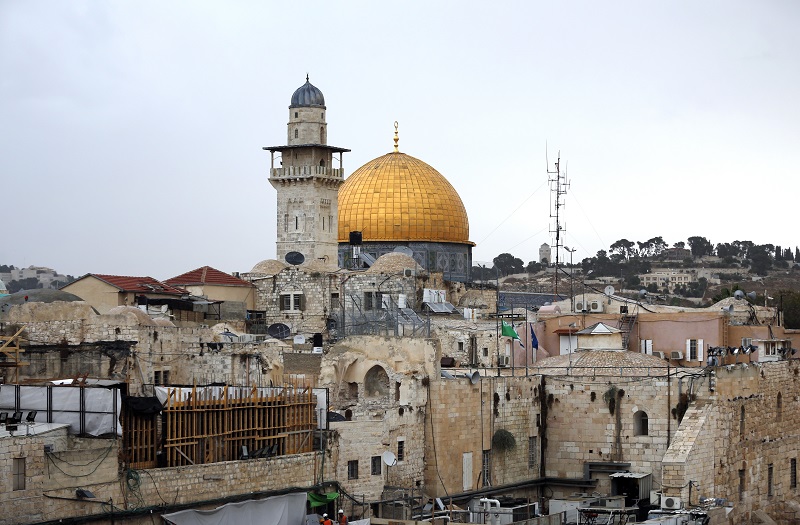 A general view shows Jerusalem’s Old City’s Al Aqsa mosque compound with the Dome of the Rock in the background. – AFP pic