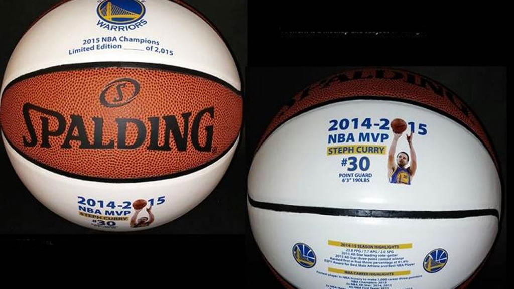 A limited number of Steph Curry MVP basketballs are being sold to benefit Hoops for Kids