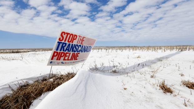 39;Stop the Transcanada Pipeline&#39 sign in Nebraska