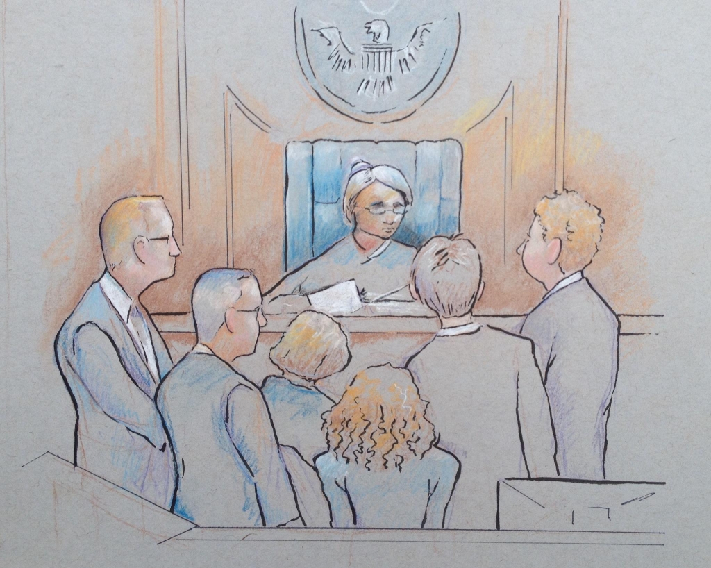 A sketch of Thursday's jury selection proceedings