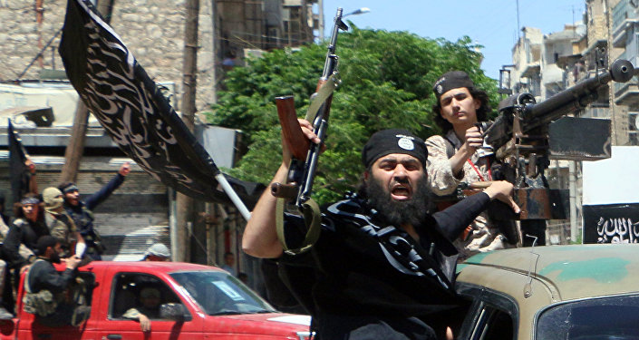 Fighters from Al-Qaeda's Syrian affiliate Al Nusra Front drive in the northern Syrian city of Aleppo