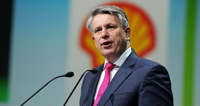 Royal Dutch Shell CEO Ben Van Beurden addresses a keynote speech during the World Gas Conference in Paris