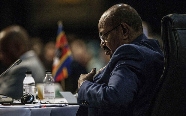 Sudanese President Omar al Bashir Bashir attends an African Union summit in Johannesburg back in June