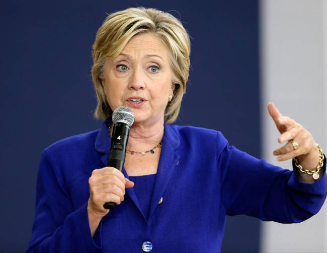 Democratic presidential candidate Hillary Rodham Clinton speaks in Des Moines Iowa