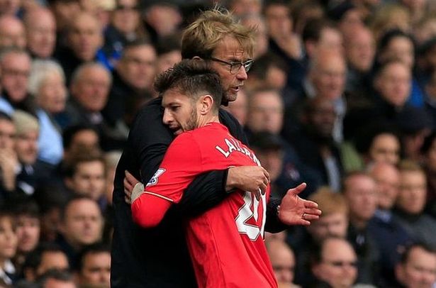 Adam Lallana and Jurgen Klopp