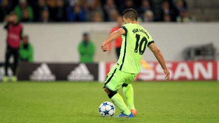 Sergio Aguero picked himself up to score the winner from the spot