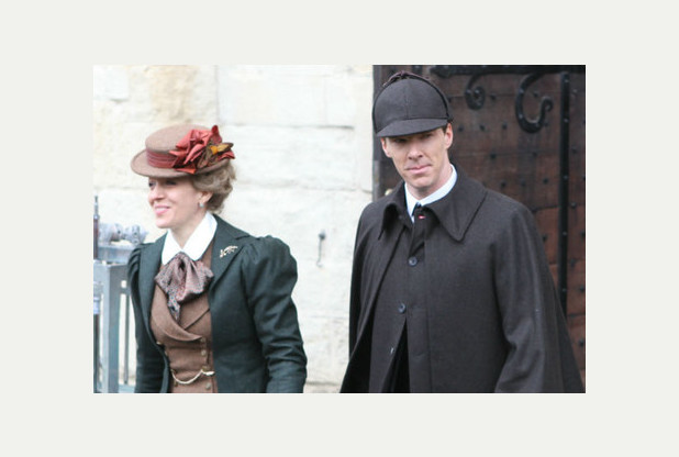 Amanda Abbington and Benedict Cumberbatch at Gloucester Cathedral.       	      	     VIEW