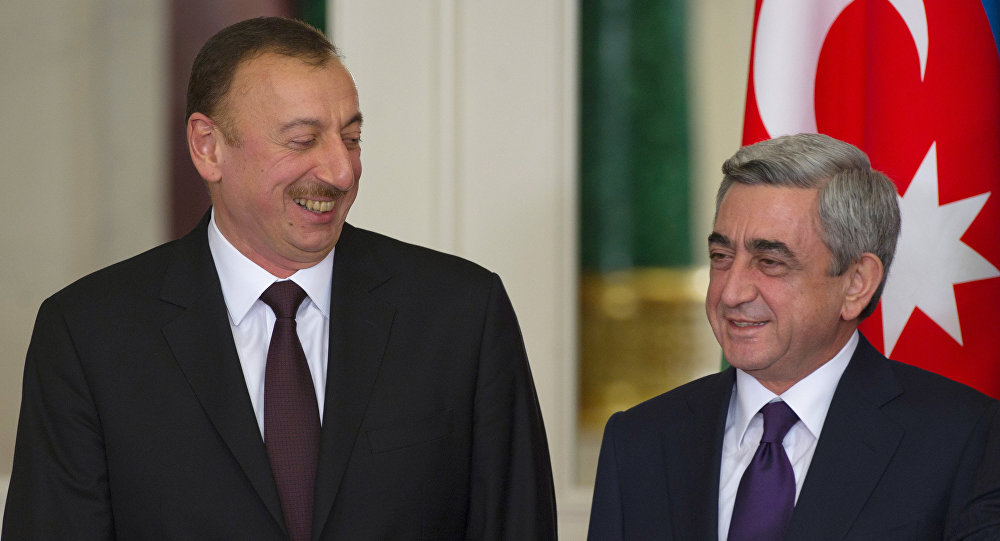 Azerbaijan President Ilkham Aliyev and Armenian President Serzh Sargsyan. File