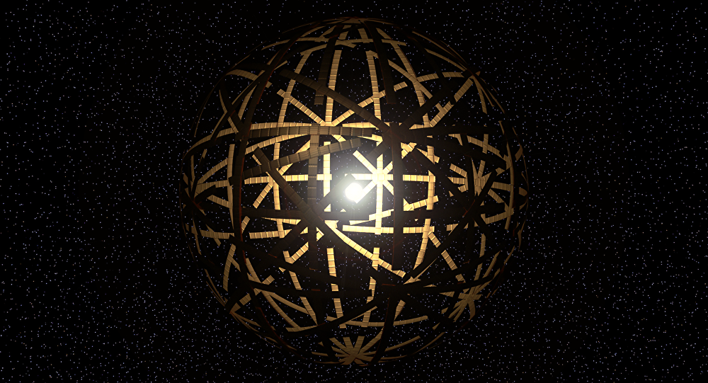 Artist rendering of a Dyson Sphere a theoretical device used to harness a star's energy