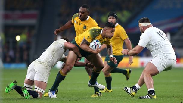 Australia's Israel Folau with ball could yet be available to start against Wales