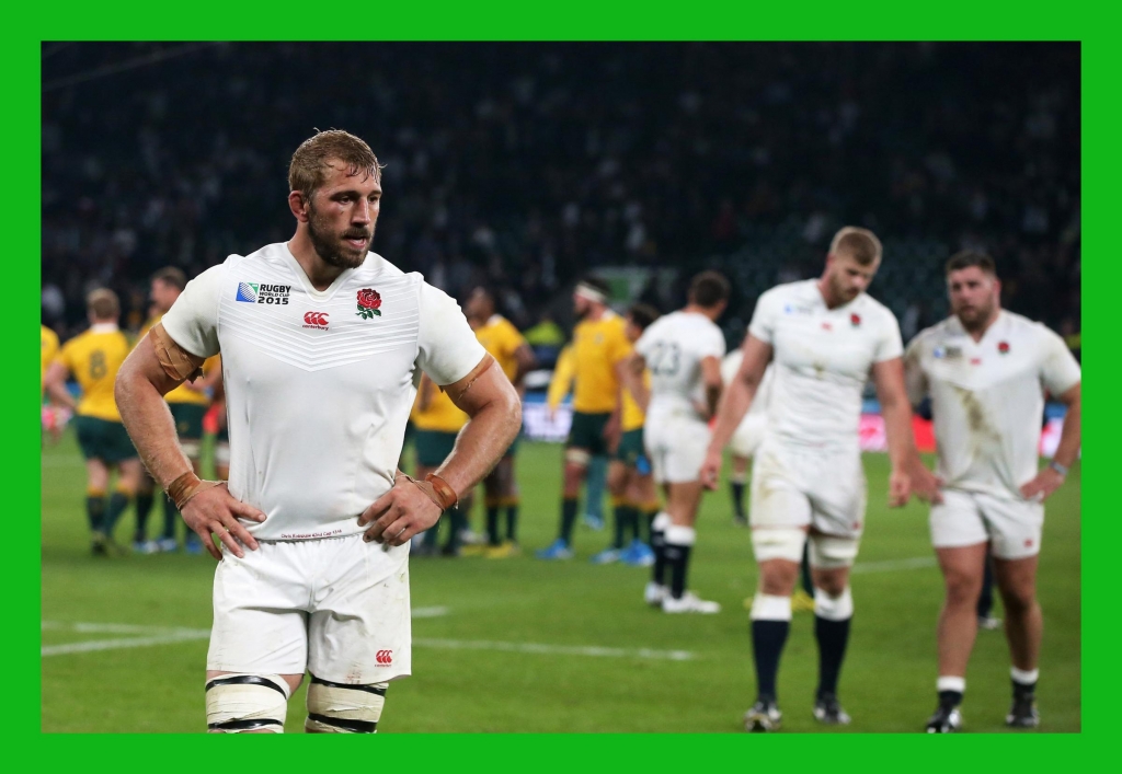 LONDON ENGLAND- OCTOBER 03 Captain Chris Robshaw of England walks off dejected during the 2015 Rugby World Cup Pool A match between England and Australia at Twickenham Stadium