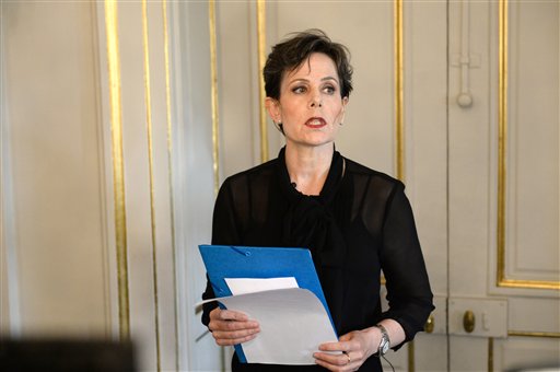 Sara Danius permanent secretary of the Swedish Academy announces Svetlana Alexievich from Belarus as the winner of the 2015 Nobel Prize in Literature Thursday Oct. 8 2015 at the Royal Swedish Academy in Stockholm Sweden. Belarusian writer Svetlana Al