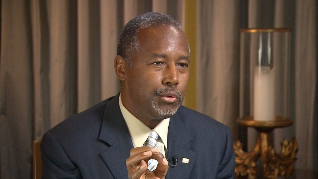 FILE Ben Carson in an interview with Jake Tapper in September 2015. Courtesy CNN