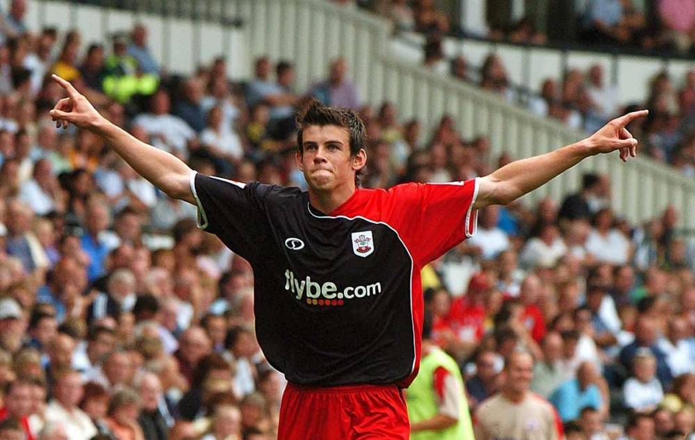 Gareth Bale. Southampton's Gareth Bale celebrates after scoring against Derby County during the Coca Cola Championship match at Pride Park Derby. Coca Cola Championship match- Derby v Southampton PRESS ASSOCIATION