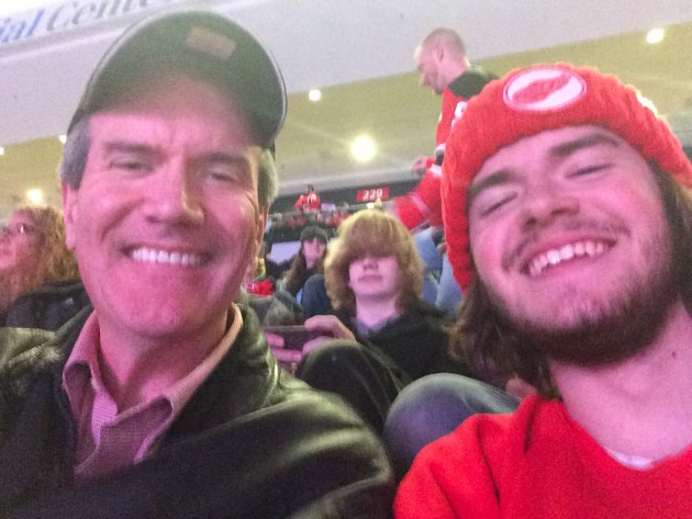 Bill Doyle and his son at the Prudential Center  Bill Doyle