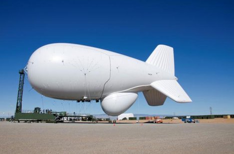 Fighter jets track military blimp