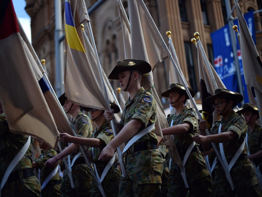 An Anzac Day parade in Sydney the defendant exchanged messages with Sevdet Besim who allegedly planned to attack one