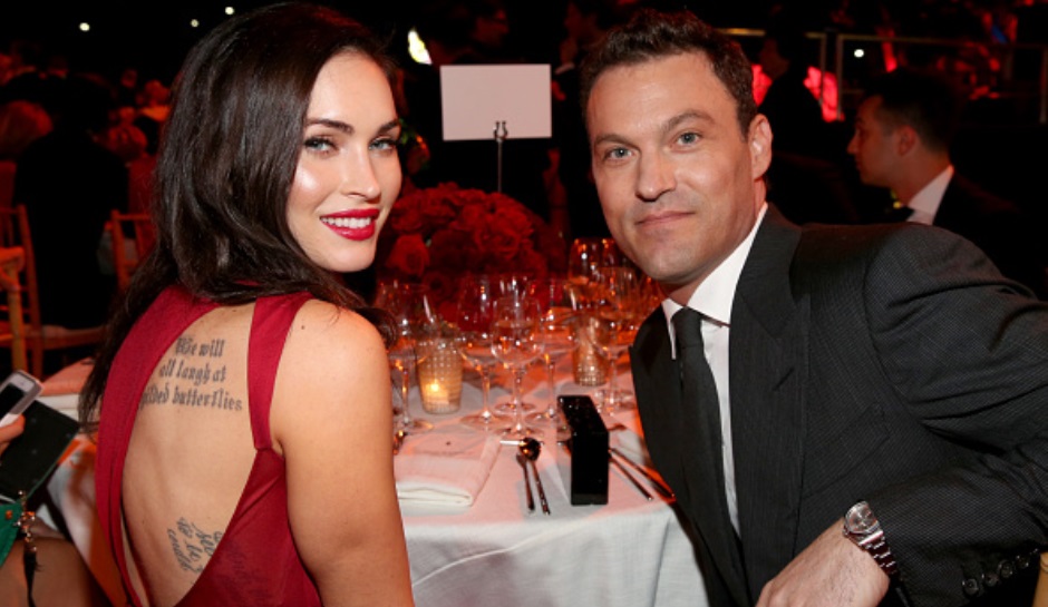 Brian Austin Green poses with Megan Fox