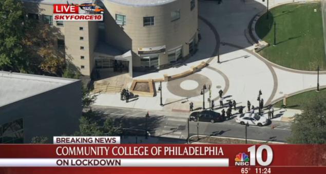 A Philadelphia community college is on lockdown as police investigate a report of a possible gunman