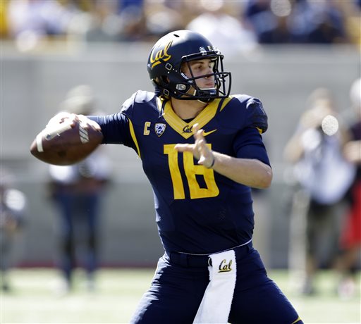 California quarterback Jared Goff passes against Washington State during the first half of an NCAA college football game in Berkeley Calif. ESPN is bringing'College GameDay to Salt Lake City on Saturday for a