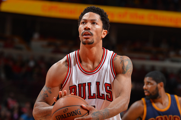 Derrick Rose #1 of the Chicago Bulls