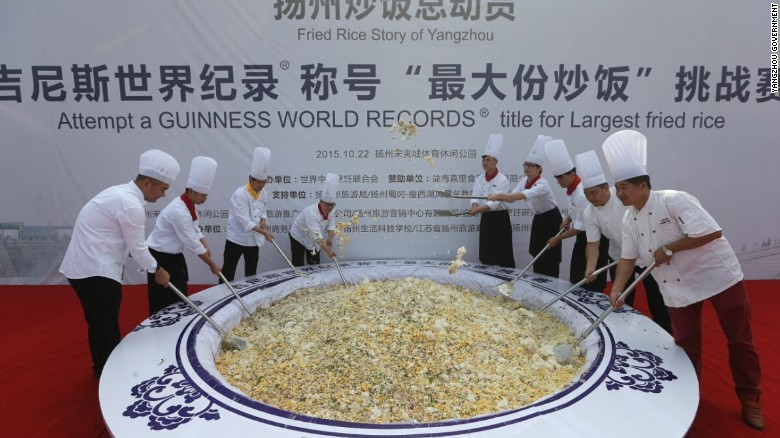 Record-breaking rice dish in China ends up as pig feed