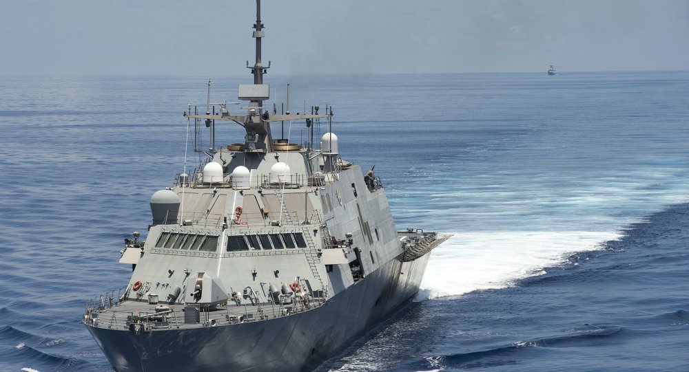 Littoral combat ship USS conducts routine patrols in international waters of the South China Sea