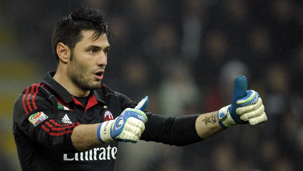 MILAN ITALY- NOVEMBER 25 Marco Amelia of AC Milan during the Serie A match between AC Milan and Juventus FC at San Siro Stadium