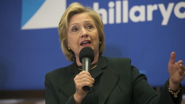 U.S. Democratic presidential candidate and former Secretary of State Hillary Clinton speaks at the Littleton Rural Economic Roundtable at Littleton High School in Littleton New Hampshire