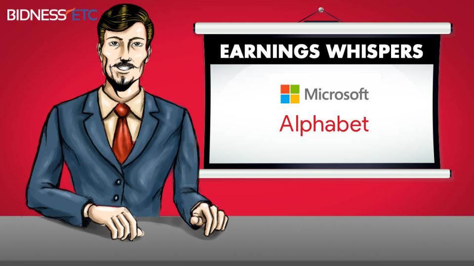 Earnings Whispers Microsoft Corporation, Alphabet Inc