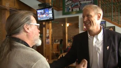 Credit WQAD                                            Residents question budget impasse during Gov. Rauner's Quad City stop