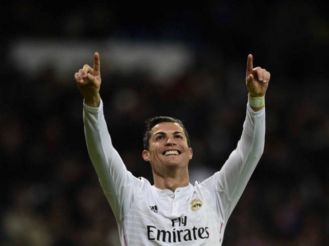 Cristiano Ronaldo celebrates his hat-trick against Celta Vigo