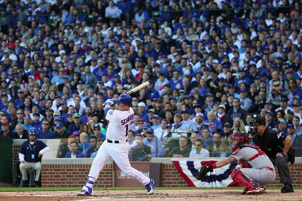 Kyle Schwarber #12 of the Chicago Cubs