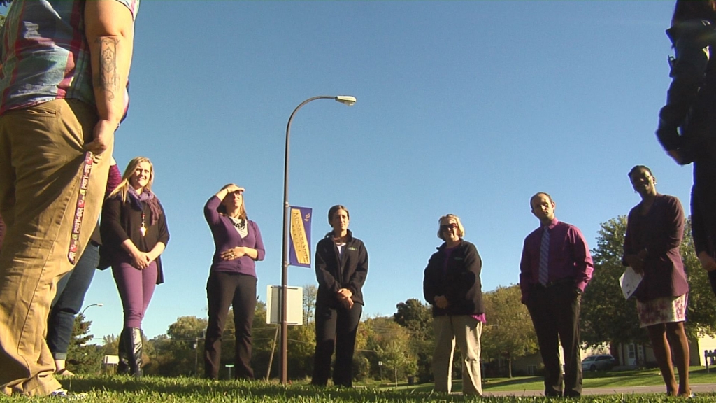 Groups form 'Human Chain' to raise awareness about domestic violence prevention