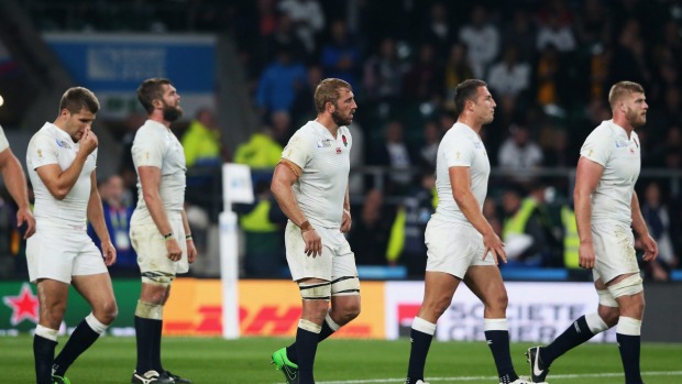 Dejected The England team after their loss to the Wallabies