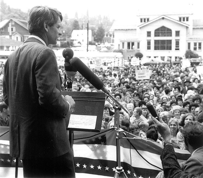 RFK gave gun control speech in Roseburg 2 weeks before his death