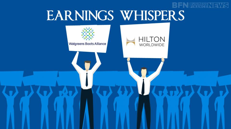 Earnings Whispers Walgreens Boots Alliance Inc and Hilton Worldwide Holdings Inc