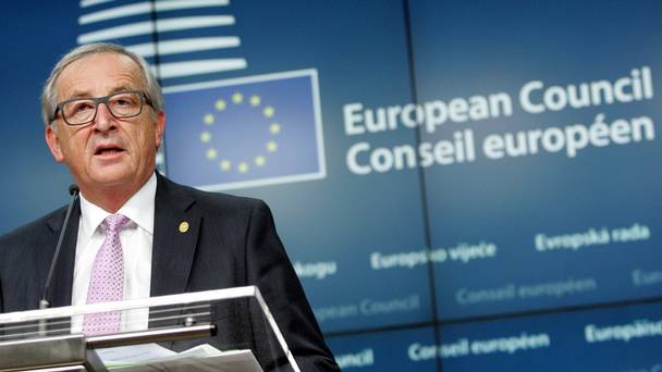 European Commission president Jean Claude Juncker speaks during a media conference after the summit