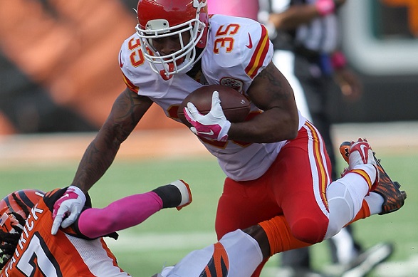 Charcandrick West #35 of the Kansas City Chiefs