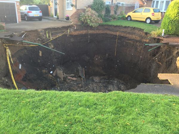 Sinkhole opens up on street in St Albans