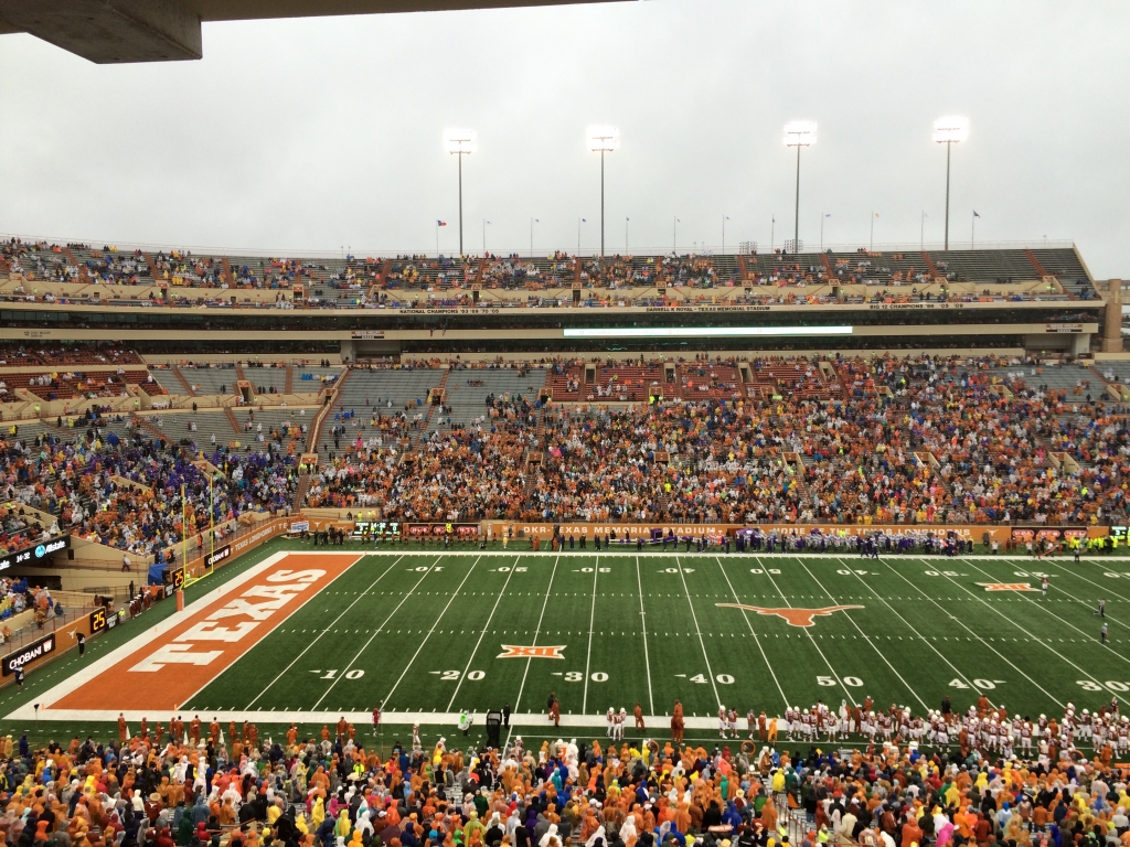 Fans braved the rain to watch the Longhorns take on Kansas State